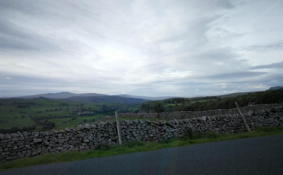 Ingleborough in distance and Pen-y-Ghent to right for blog